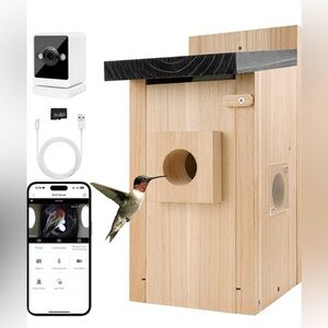 Wooden smart birdhouse (brand: SCNK)